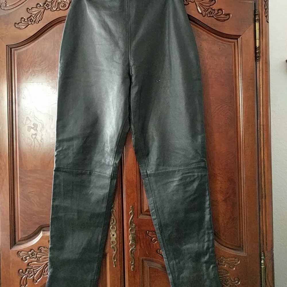 Black leather pants